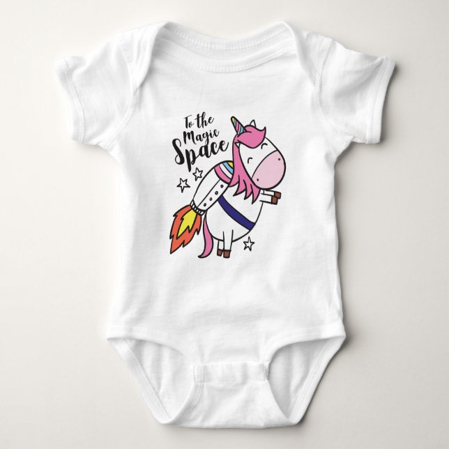 Body Para Bebé cohete unicornio (Anverso)