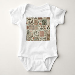 Body Para Bebé Colcha de parches verde rosa patchwork rústico vin