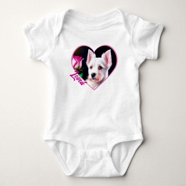 Body Para Bebé Colección De Perro Dulce Y Rosa (Anverso)