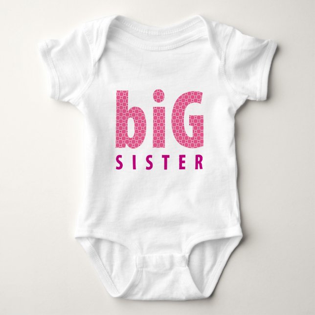 Body Para Bebé COLECCIÓN DE SIBLINGS - hermana mayor {rosa} (Anverso)