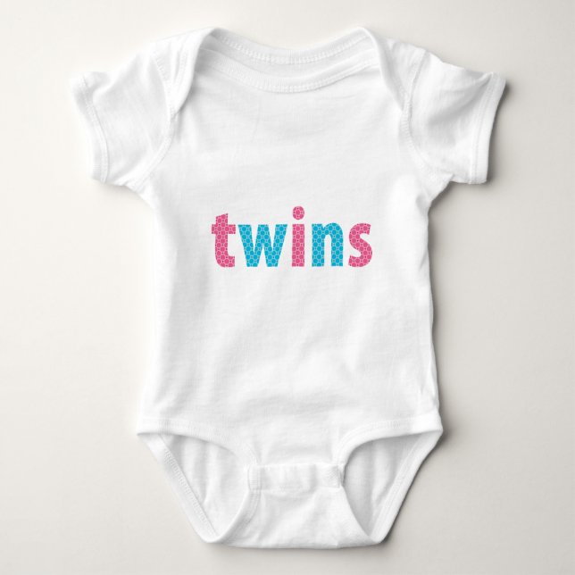 Body Para Bebé COLECCIÓN DE TWINS - mixto {aqua + rosa} (Anverso)