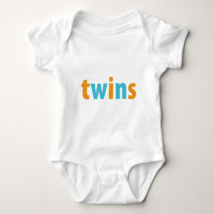 Body Para Bebé COLECCIÓN DE TWINS - niños {naranja + aqua}