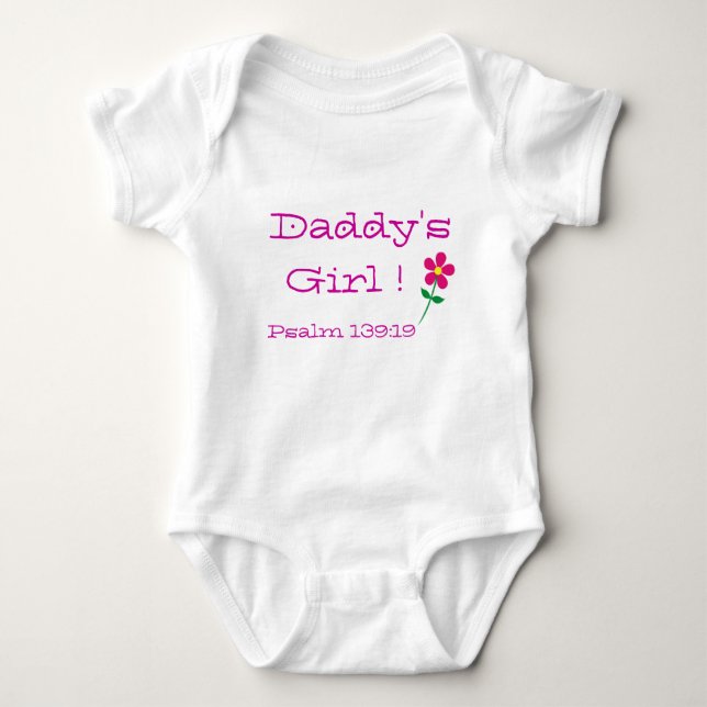 Body Para Bebé Colección Psalm 139:19, Chica de papá (Anverso)