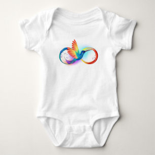 Body Para Bebé Colibrí arcoiris con símbolo Infinity