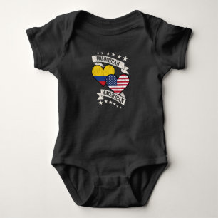 Body Para Bebé Colombiano Americano Corazones Banderas Colombia A