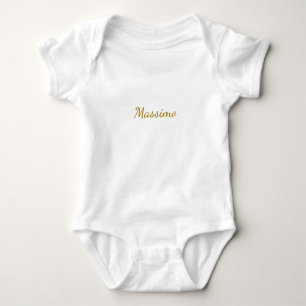 Body Para Bebé Color Dorado Caligrafía Elegante Sencillo Nombre S