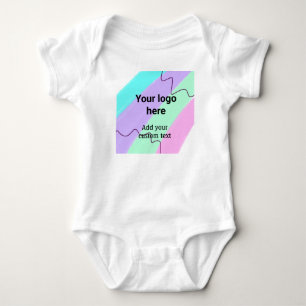 Body Para Bebé Color pastel simple, añade tu logotipo, texto pers