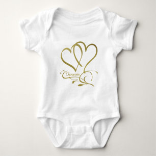 Body Para Bebé Colores de fondo editables Forever Hearts Gold