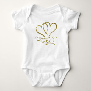 Body Para Bebé Colores de fondo editables Forever Hearts Gold