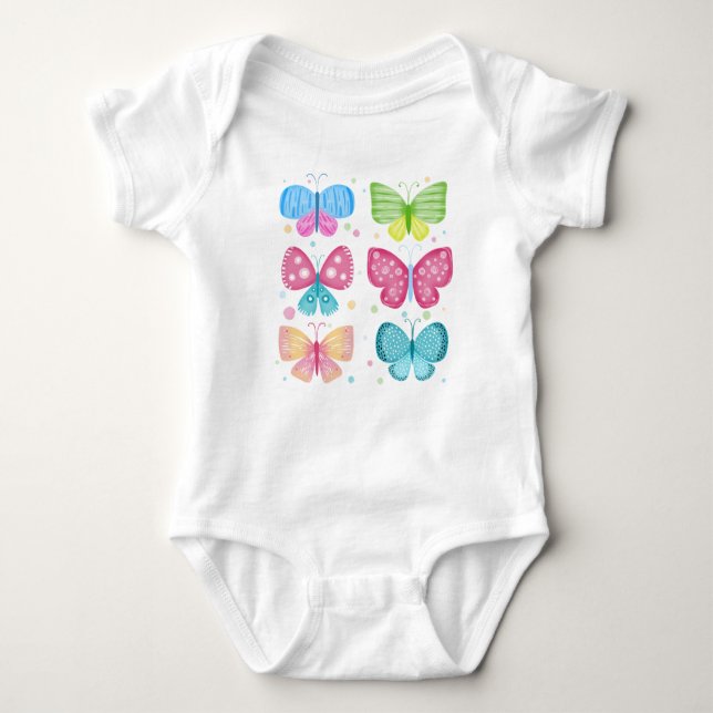 Body Para Bebé Colorful Flutter Friends (Anverso)