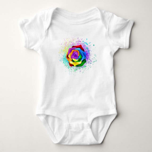 Body Para Bebé Colorful Rainbow Rose (Anverso)