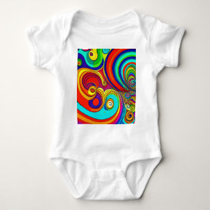 Body Para Bebé Coloridas Y Groovy Arcoiris Swirls