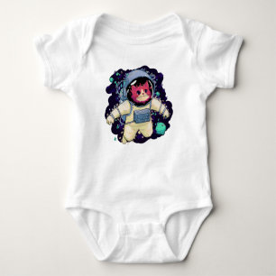Body Para Bebé Colorido gato astronauta