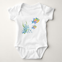 Body Para Bebé Colorido Pescado Tropical Arte Único