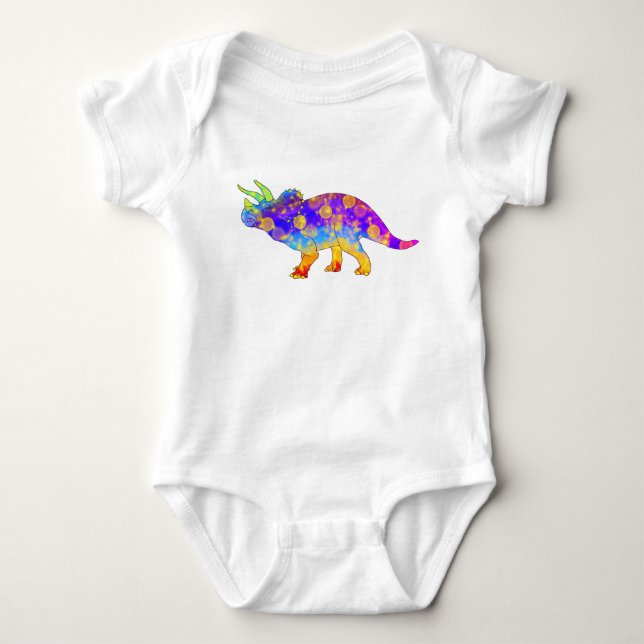 Body Para Bebé Coloridos triceratops de dinosaurios (Anverso)