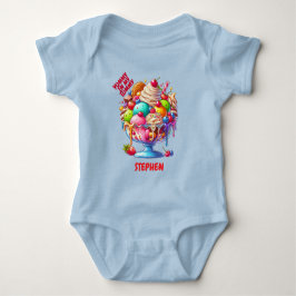 Body Para Bebé Colourful Ice Cream Sundae – Cute Dessert Illustra