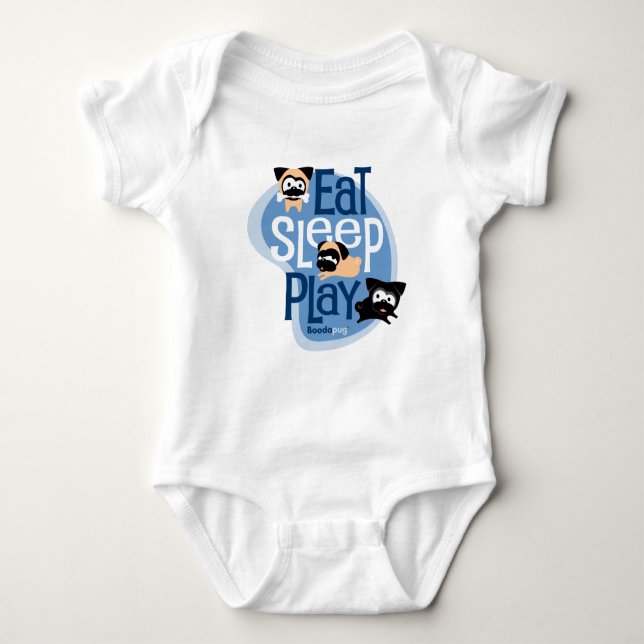 Body Para Bebé ¡Coma, duerma, juegue! Ropa (azul) (Anverso)