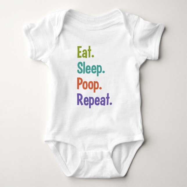 Body Para Bebé Coma. Sueño. Impulso. Repetición. ropa del bebé (Anverso)