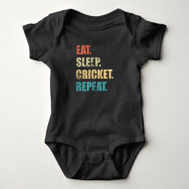 Body Para Bebé Coma una repetición del críquet dormido. (Anverso)