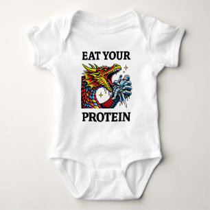 Body Para Bebé Come Proteínas – Caballero Épico Come Dragones