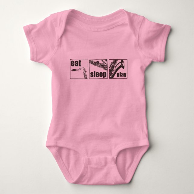 Body Para Bebé Comer Sleep Play Sax (Anverso)