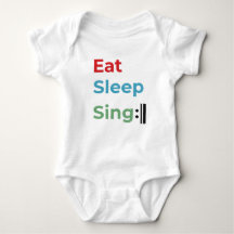 Comer Sleep Sing Repetir música Baby Bodysuit