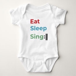 Body Para Bebé Comer Sleep Sing Repetir música Baby Bodysuit