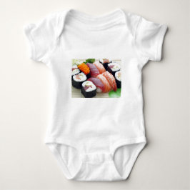 Body Para Bebé Comida Japonesa Asiática Cruda Sushi Rollo Fresco