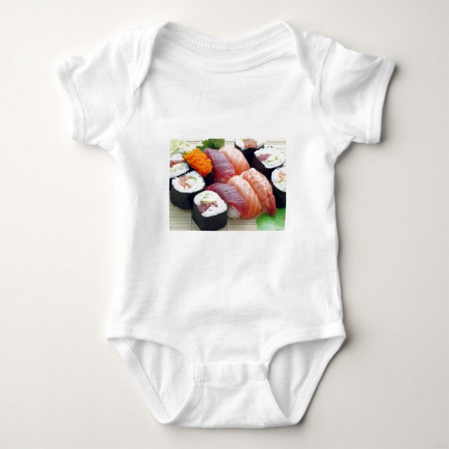 Body Para Bebé Comida Japonesa Asiática Cruda Sushi Rollo Fresco  (Anverso)