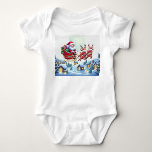 Body Para Bebé Cómprate camiseta con trineos Santa Navidades fest