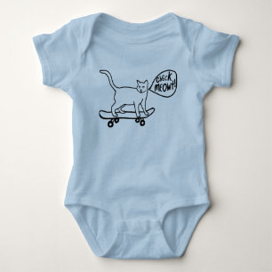 Body Para Bebé Comprobar Gato de Skateboarding de Meowt Punny
