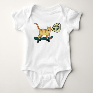 Body Para Bebé Comprobar Meowt Punny Skateboarding Cat