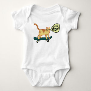 Body Para Bebé Comprobar Meowt Punny Skateboarding Cat