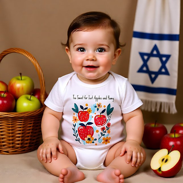 Body Para Bebé 🍎 🐝 con texto personalizado demasiado dulce (🍎🐝With custom text Too Sweet Baby Bodysuit)