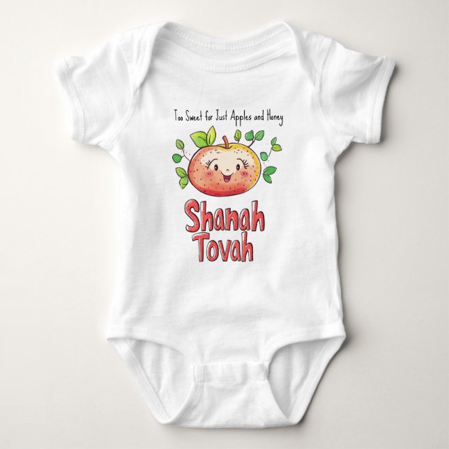 Body Para Bebé 🍎 🐝 con texto personalizado Sweet New Beginnings (Anverso)