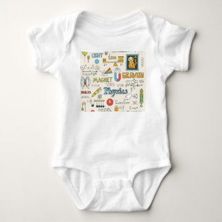 Body Para Bebé Conceptos físicos, estilo vintage dibujado a mano.