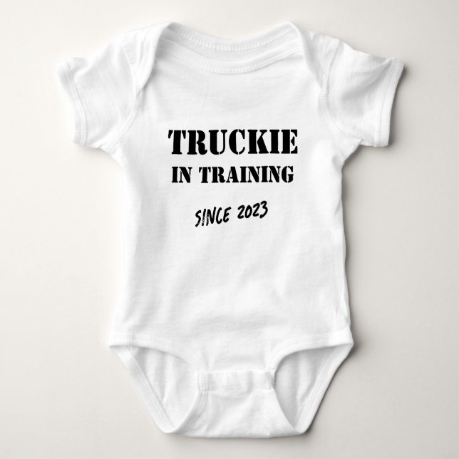 Body Para Bebé Conductor de camiones "Truckie in Training", año p (Anverso)