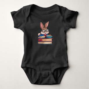 Body Para Bebé Conejito Adorable Conejo Leyendo Libros Pascua