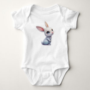 Body Para Bebé Conejito blanco lindo con ojos azules grandes