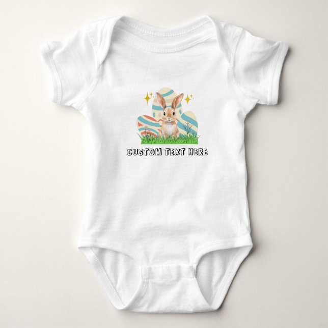 Body Para Bebé Conejito con texto personalizado (Anverso)