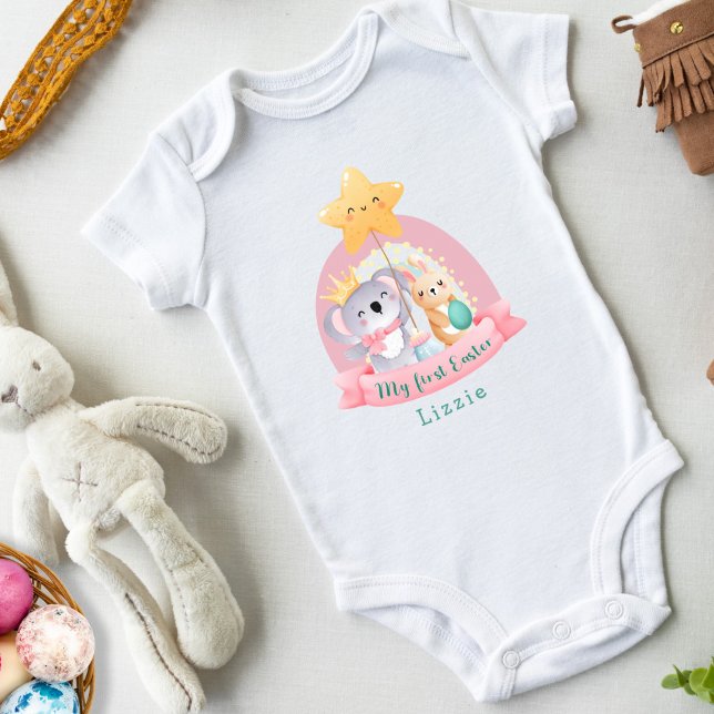 Body Para Bebé Conejito Koala Niña Bebé Arcoíris Primera Pascua (Subido por el creador)
