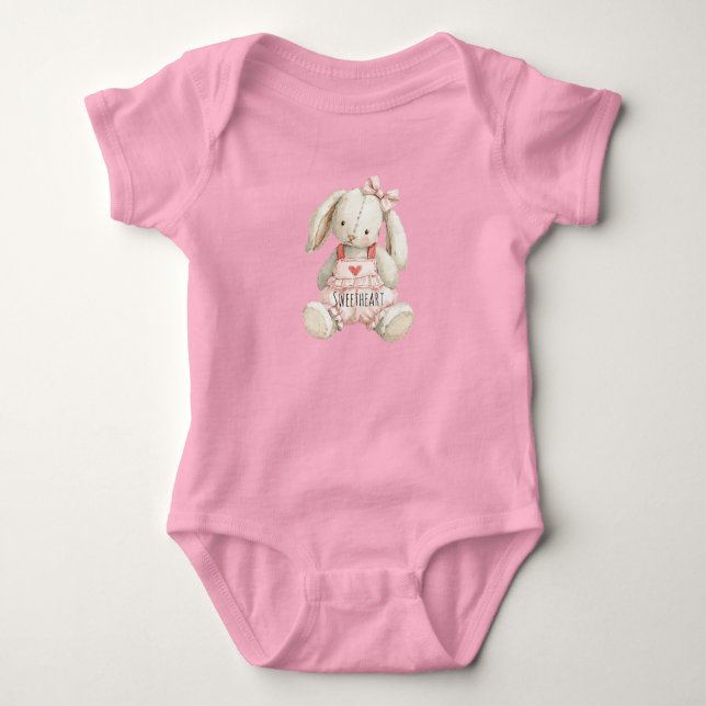 Body Para Bebé Conejito Lindo Corazón Moño (Anverso)