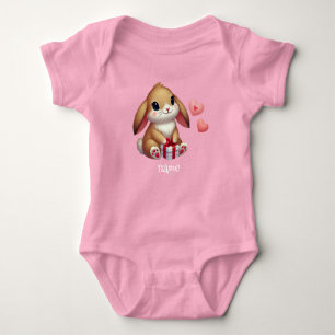Body Para Bebé Conejito lindo del día de San Valentín 