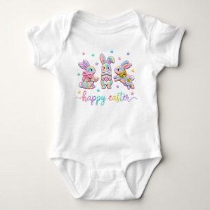 Body Para Bebé Conejitos de Pascua de estambre simulado pastel