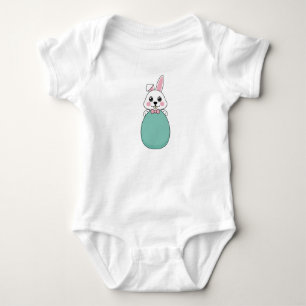 Body Para Bebé Conejo blanco lindo con huevo de Pascua