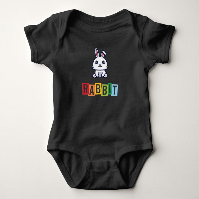 Body Para Bebé Conejo blk (Anverso)