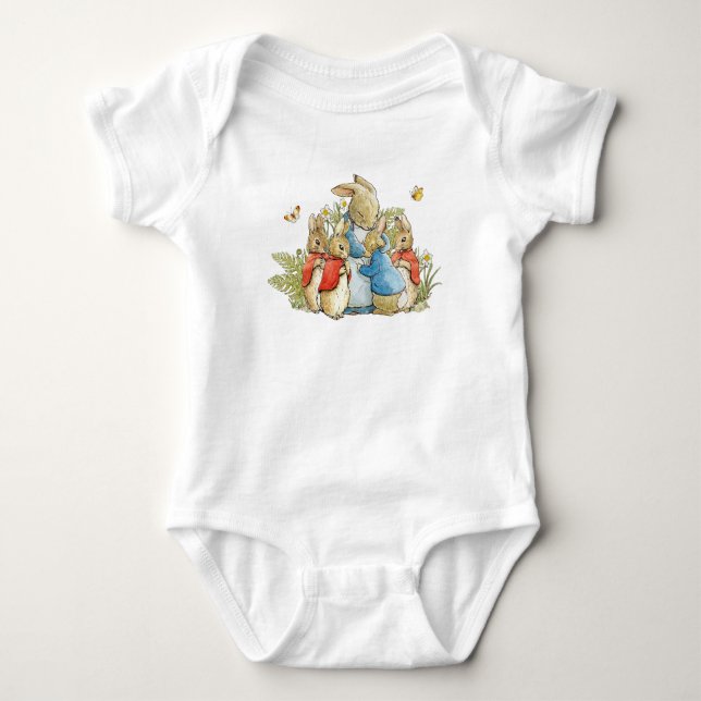Body Para Bebé Conejo clásico con chaqueta azul (Anverso)
