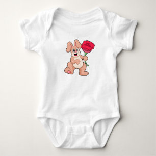 Body Para Bebé Conejo con rosa roja