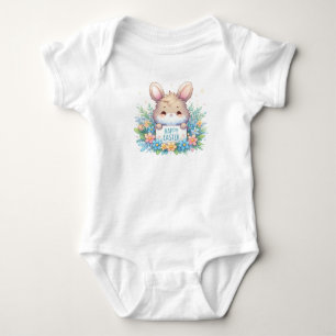Body Para Bebé Conejo de Pascua con flores