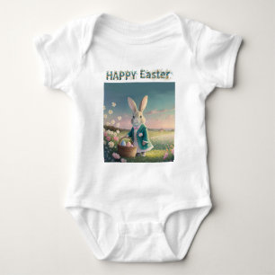 Body Para Bebé Conejo de Pascua con huevos de Pascua Feliz Pascua